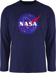 Shirtracer Rundhalsshirt Nasa Meatball Logo Statement Dunkelblau/Dunkelgrau