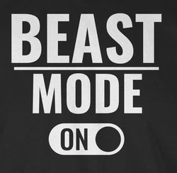 Shirtracer T-Shirt Beast Mode ON Fitness & Workout Beige/Hellblau/Braun