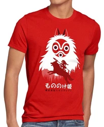 style3 Print-Shirt Herren T-Shirt Mononoke Hime Rot/Braun/Grün/Dunkelrot