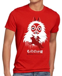 Print-Shirt Herren T-Shirt Mononoke Hime no prinzessin wolf studio prinzessin anime ghibli