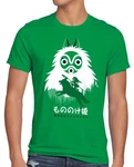 style3 Print-Shirt Herren T-Shirt Mononoke Hime Dunkelgrün/Grün