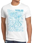 style3 Print-Shirt Virtual Boy 32Bit Blau/Dunkelblau/Schwarz/Weiß/Grün/Hellblau