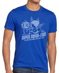 style3 T-Shirt Super Saiya Gym Dragonball Z GT Songoku DBZ Daima Hellblau/Silber