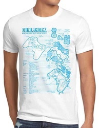 Print-Shirt Herren T-Shirt Dualshock Playstation Classic Gamer Silber