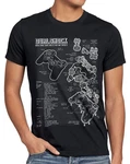 Print-Shirt Herren T-Shirt Dualshock Playstation Classic Gamer Blau/Schwarz/Gelb/Lila