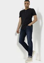 camel active Regular-fit-Jeans 5-Pocket Dunkelblau/Blau