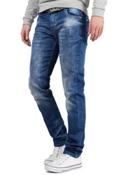Cipo & Baxx Slim-fit Jeans Casual Hose BA-CD319B Blau/Hellblau