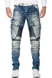 Bikerjeans Freizeit Hose BA-CD523 mit Seitentaschen und Rippenmustern
