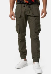Indicode Cargohose Leonard Dunkelgrün/Khaki