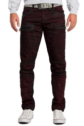 Cipo & Baxx Bikerjeans Freizeit Hose BA-CD581 Bordeaux