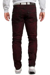 Cipo & Baxx Bikerjeans Freizeit Hose BA-CD581 Bordeaux