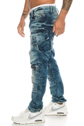 Cipo & Baxx Regular-fit Jeans Cargo Style Blau/Hellblau