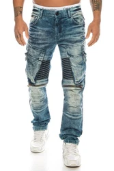 Cipo & Baxx Regular-fit Jeans Cargo Style Blau/Hellblau