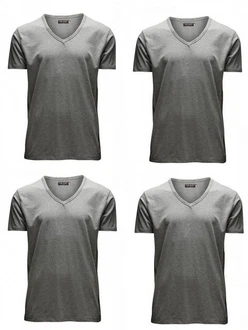 Jack & Jones T-Shirt (4er Pack) Dunkelgrau/Grau/Hellgrau