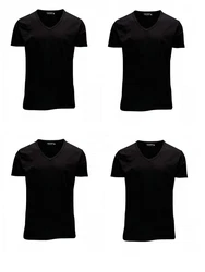Jack & Jones T-Shirt (4er Pack) Schwarz