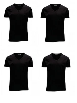 Jack & Jones T-Shirt (4er Pack) Schwarz
