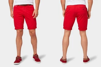 TOM TAILOR Chinoshorts JOSH REGULAR Rot/Dunkelrot