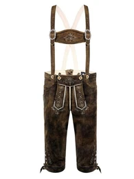 Trachtenlederhose Trachtenhose Herren Fritz (2-tlg) dunkelbraun used