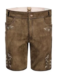 Trachtenlederhose Trachtenhose kurz antik Jakob (1-tlg) antikbraun