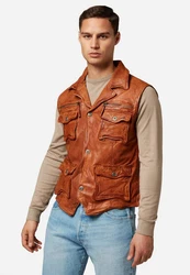 RICANO Weste SK Vest Braun/Orange/Beige/Rot