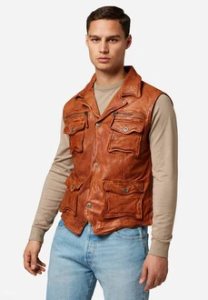 RICANO Weste SK Vest Braun/Orange/Beige/Rot