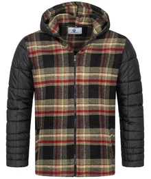 Steppjacke Herren Flanelljacke mit Kapuze H-265