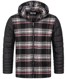 Steppjacke Herren Flanelljacke mit Kapuze H-265