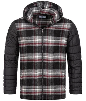 Rock Creek Steppjacke mit Kapuze H-265 Schwarz/Bordeaux/Dunkelgrau/Rot/Gelb/Grau
