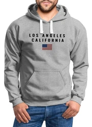 Neverless Hoodie Herren Bedruckt Schriftzug California Los Angeles USA Amerika Rot/Weiß/Creme/Gold