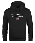 Neverless Hoodie Herren Bedruckt Schriftzug California Los Angeles USA Amerika Rot/Schwarz/Gold