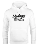 Neverless Hoodie Herren Bedruckt Vintage Schriftzug Retro Design Creme