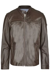 bugatti Lederjacke BUALBERTO Grau/Braun/Dunkelbraun