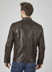 bugatti Lederjacke BUALBERTO Grau/Braun/Dunkelbraun