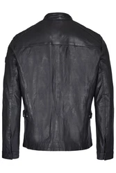 bugatti Lederjacke BUALBERTO Dunkelgrau/Schwarz/Grau/Dunkelgrün/Rot