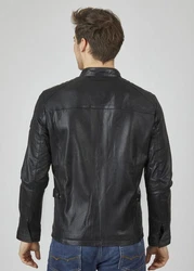 bugatti Lederjacke BUALBERTO Dunkelgrau/Schwarz/Grau/Dunkelgrün/Rot