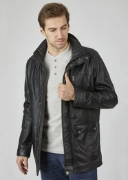 Lederjacke BUANTONIO mit Steppungen und Ziernhten