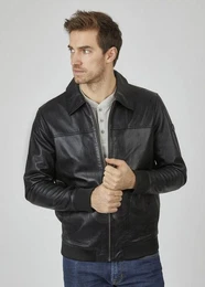 Lederjacke BUALBANO mit Umlegekragen