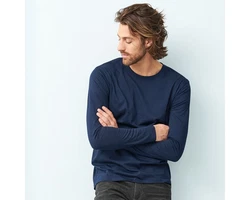 LIVING CRAFTS Langarmshirt FRANK GOTS zertifiziert Dunkelblau/Blau