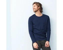 LIVING CRAFTS Langarmshirt FRANK GOTS zertifiziert Dunkelblau/Blau