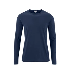 LIVING CRAFTS Langarmshirt FRANK GOTS zertifiziert Dunkelblau/Blau