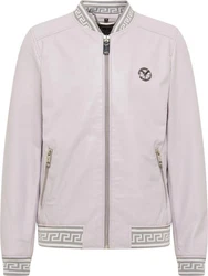 CARLO COLUCCI Lederjacke Colton-M Lila/Grau/Rosa