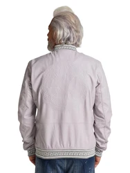 CARLO COLUCCI Lederjacke Colton-M Lila/Grau/Rosa