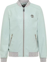 CARLO COLUCCI Lederjacke Colton-M Hellblau/Grün/Hellgrün/Türkis