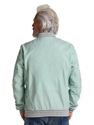 CARLO COLUCCI Lederjacke Colton-M Hellblau/Grün/Hellgrün/Türkis