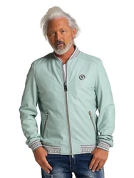 CARLO COLUCCI Lederjacke Colton-M Hellblau/Grün/Hellgrün/Türkis