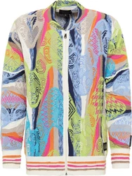 CARLO COLUCCI Strickjacke Crozzolin Mischfarben/Schwarz/Grau/Orange/Hellblau