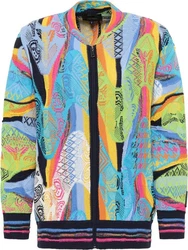 CARLO COLUCCI Strickjacke Crozzolin Mischfarben/Schwarz/Grau/Hellblau/Orange