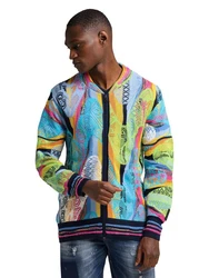 CARLO COLUCCI Strickjacke Crozzolin Mischfarben/Schwarz/Grau/Hellblau/Orange