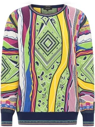 CARLO COLUCCI Rundhalspullover Cuccaro Schwarz/Mischfarben/Lila/Orange