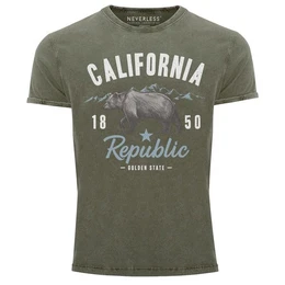 Print-Shirt Herren Vintage Shirt California Sommer Summer Golden State USA Br mit Print